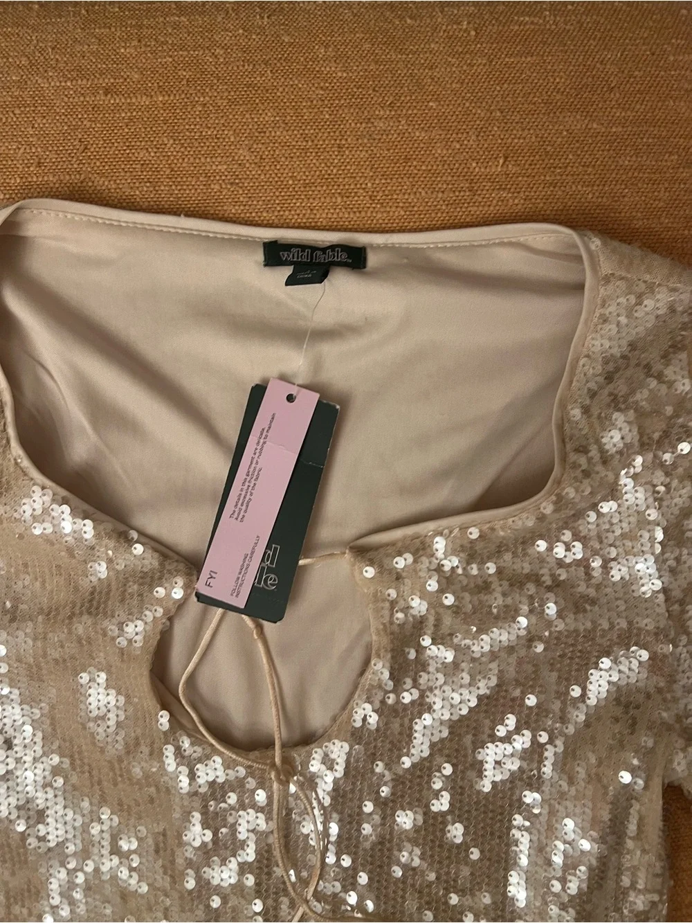 wild fable champagne sequin